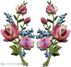 embroidered flower crest, custom embroidered emblem, embroider insignia