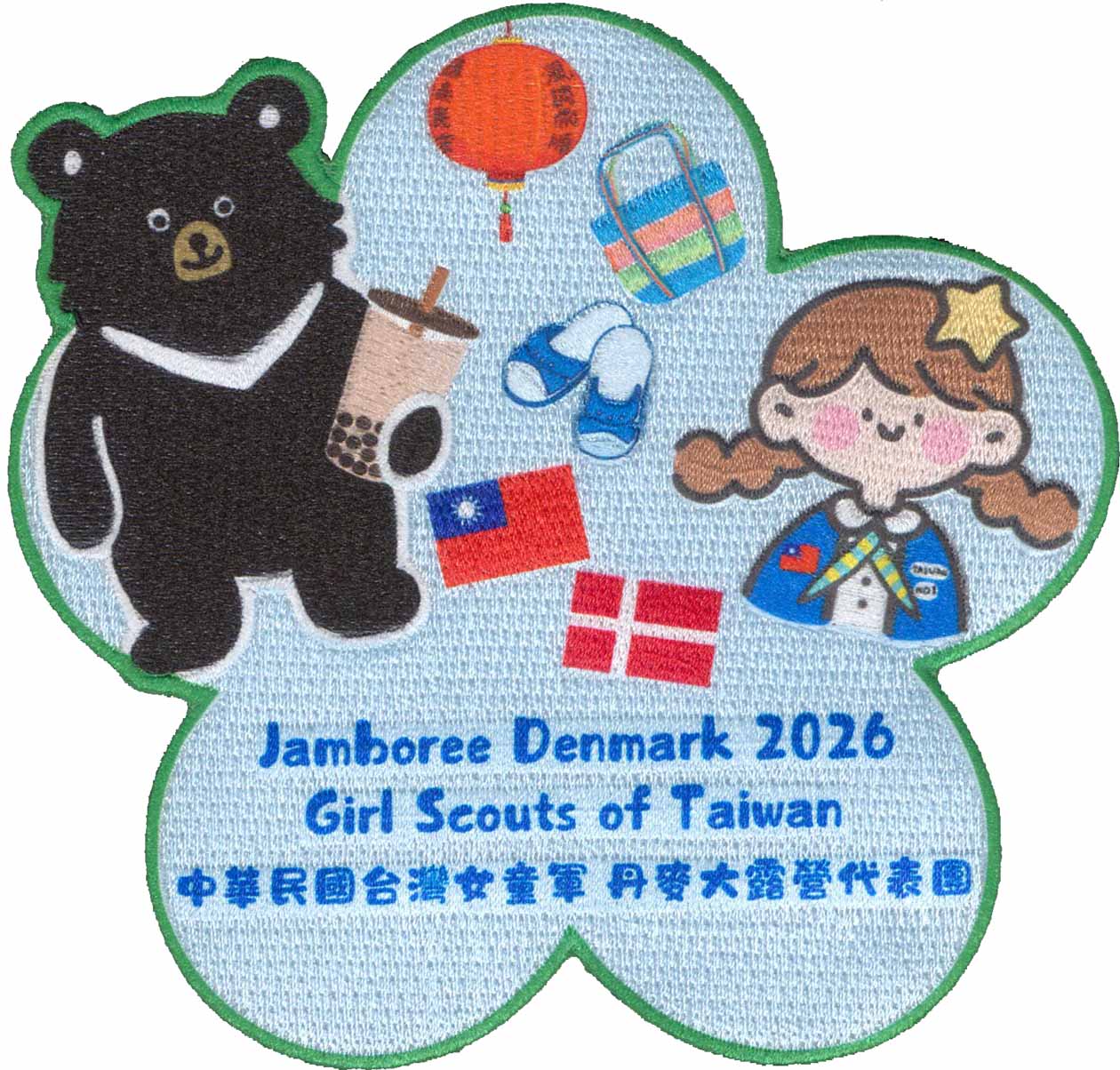 The complete production process of embroidery combined with printing